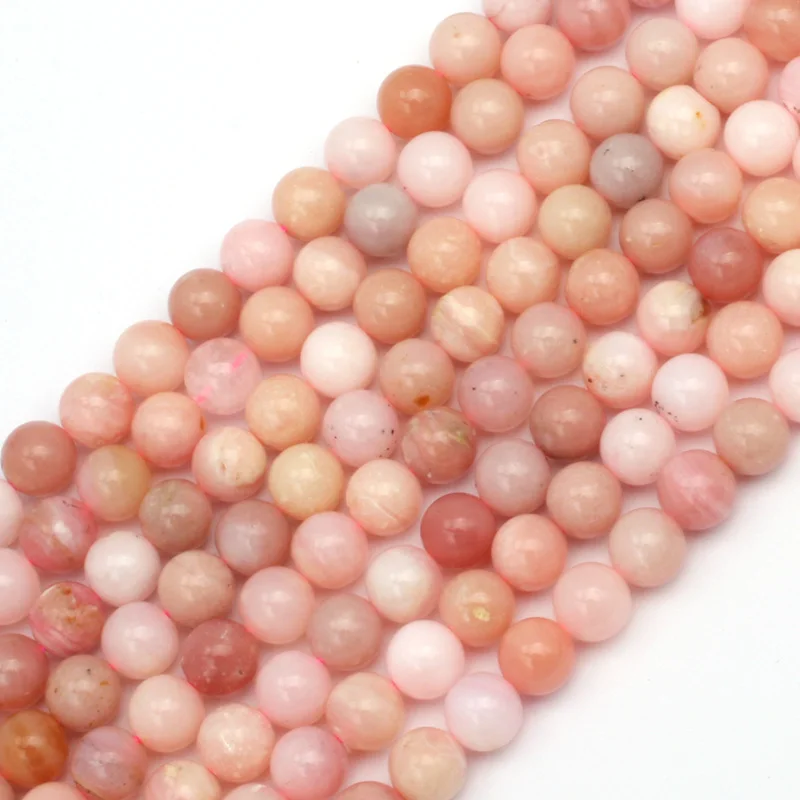 Pink Opal Beads Natural Gemstone Diy Loose Beads For Jewelry Making Strand 15