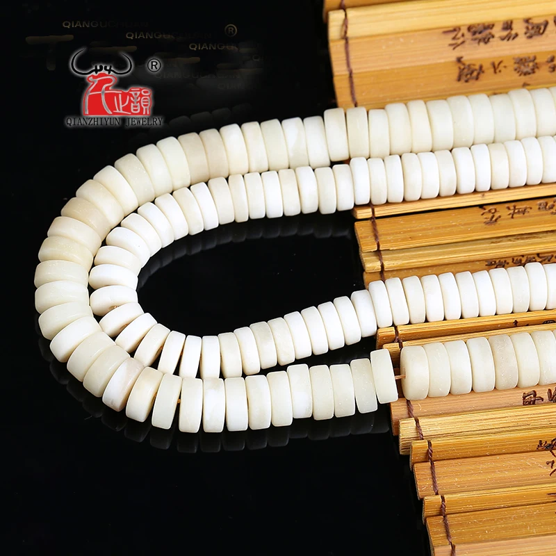 10PCS Natural natural color bovine bone dispersible bovine bone fragments of the beef bone semi-finished products diyhole 1.5mm.