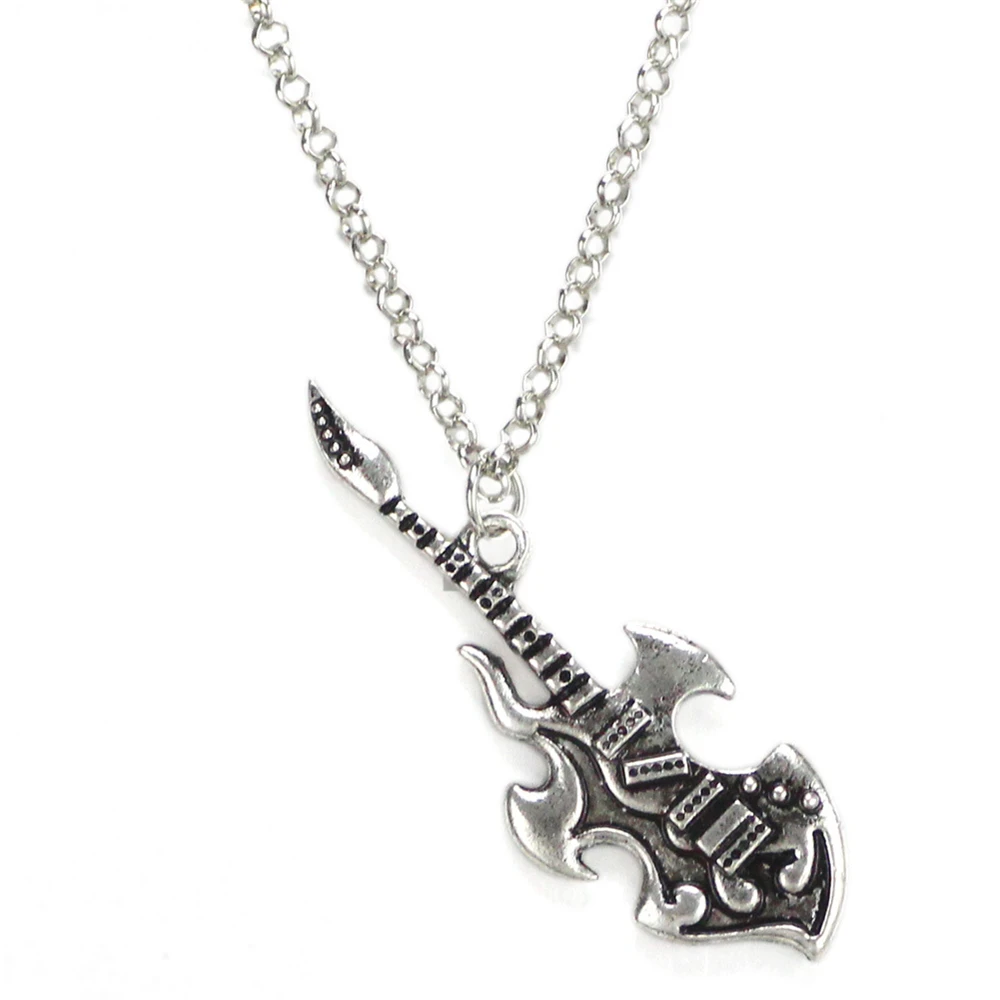 Norse Viking Jewelry Odin Statement Violin Necklaces Pendants Silver Color Punk Necklace Amulet Mens Music Jewelry Women Gifts