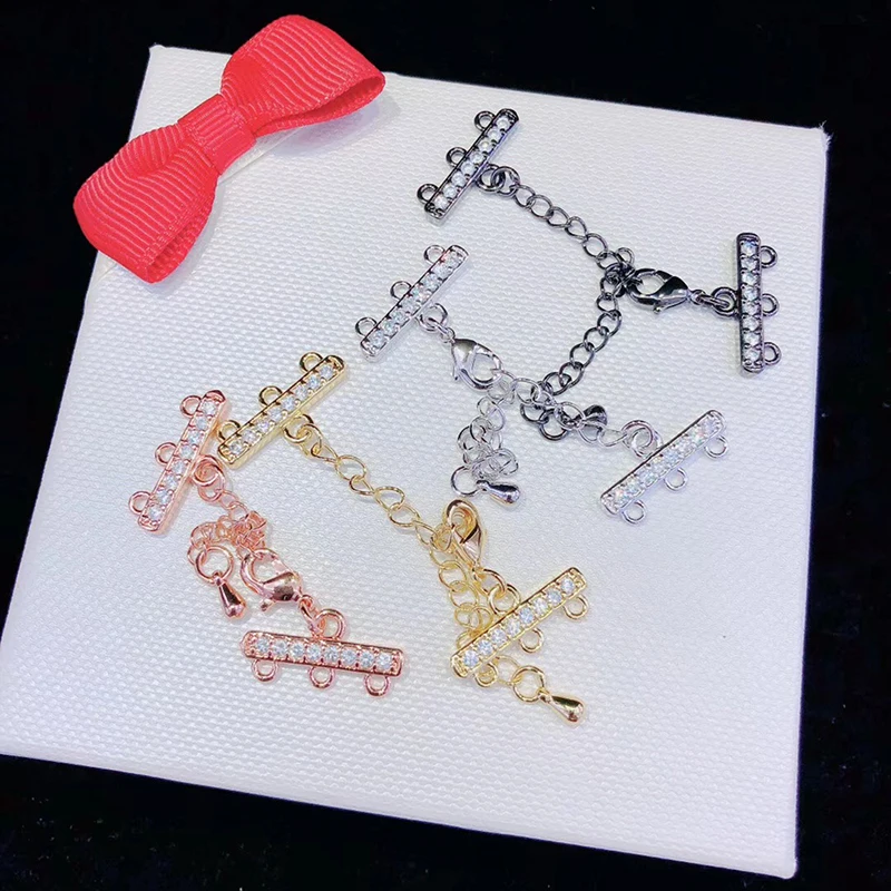 Diy Bracelet Clasp Hooks Lobster Chain  Zirconia Crystal Jewelry Accessories for Women Handmade Pearl Beads Necklace Bracelet