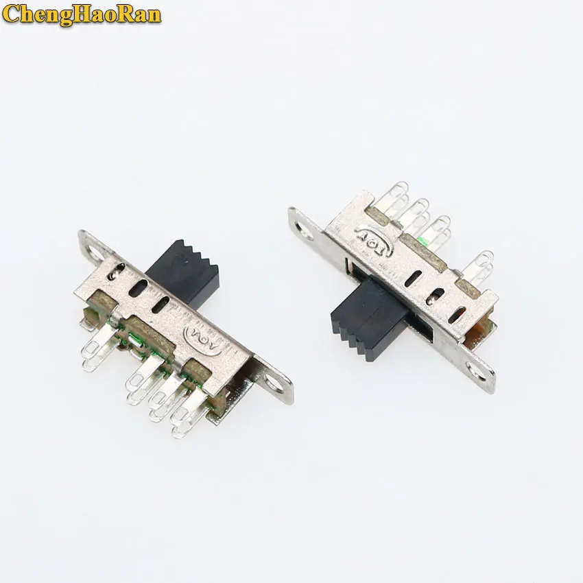 ChengHaoRan 1pcs SS23E04 Double Toggle Switch 8 Pins 3 files 2P3T DP3T Handle high 5mm small slide switch