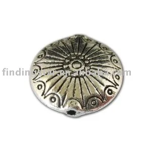 

FREE SHIPPING 75pcs Tibetan silver flat round spacer beads A10540