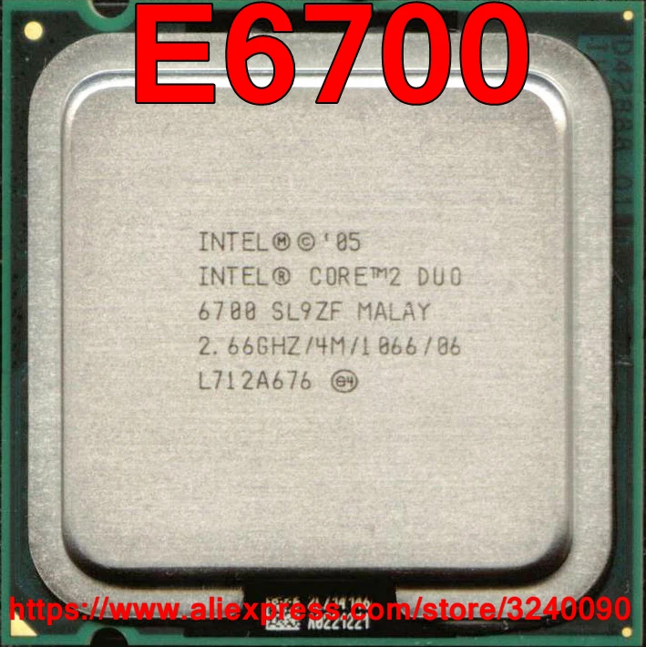 Processador Intel-cpu core 2 duo e6700, 2.66ghz/4m/1066mhz, dual-core, soquete 775, original, frete grátis, frete grátis