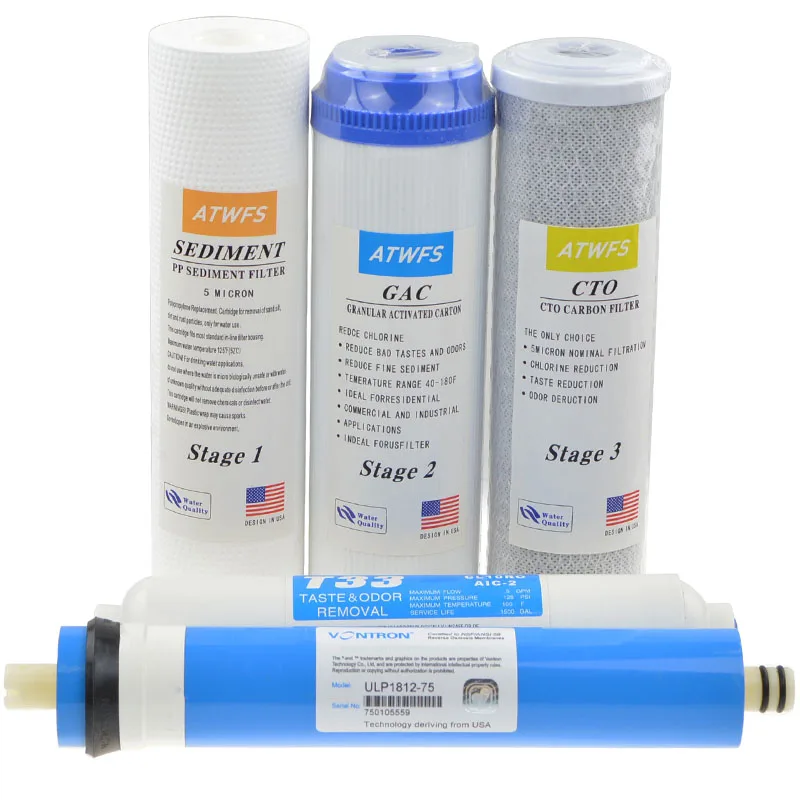5 Stage Water Purifier Filter Cartridge, 75GDP Vontron RO Membrane Reverse Osmosis System Household Home Appliances Accessories