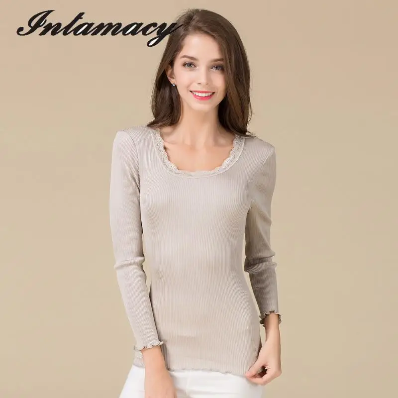 New Silk Top Grade Seamless Long Sleeve T-shirt, Women's 100% REAL Silk Self-cultivation Shirt Jacket