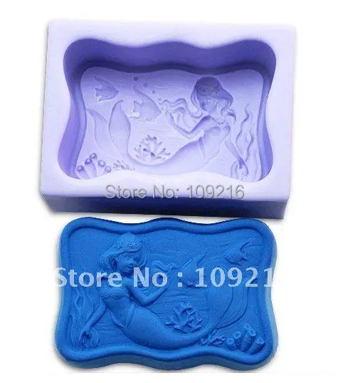 wholesale!!!1pcs model Mermaid (R0979)  Silicone Handmade Soap Mold Crafts DIY Mold