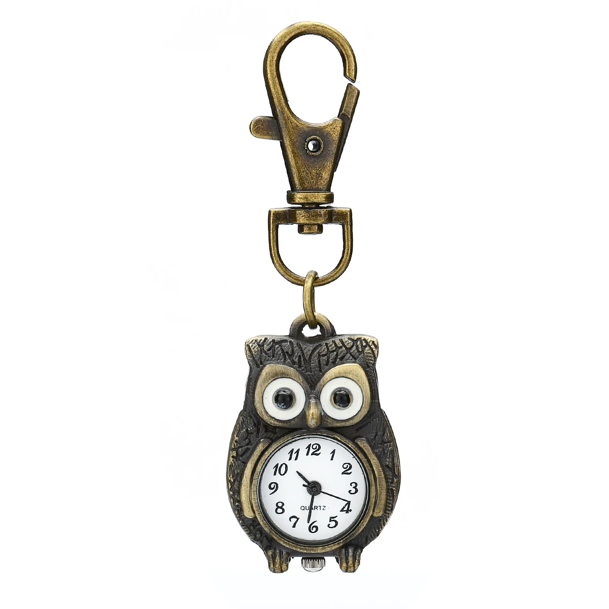 Women\'s Vintage Owl Tennis Racket Quartz Pocket Watch Necklace Pendant Gift