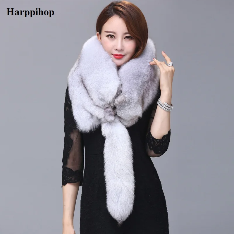 2017 Magnetic Female Real Silver Fox Fur Women Warm Winter Scarf High Quality Shawl Wholesale / Retail