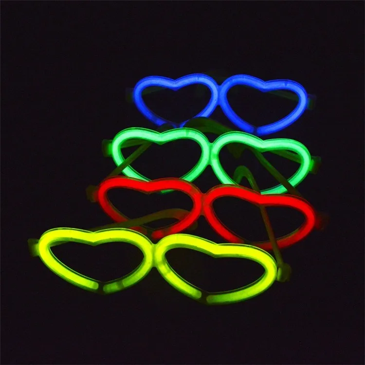 500pcs/lot Heart Led Glasses accessories without light stick frame glow stick glasses For Wedding Birthday Party Decor