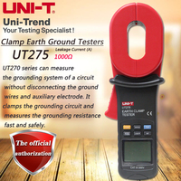 UNI-T UT275 Clamp Grounding Resistance Tester, Leakage Current Test Data Storage Resistance Limits Alarm LCD Backlight