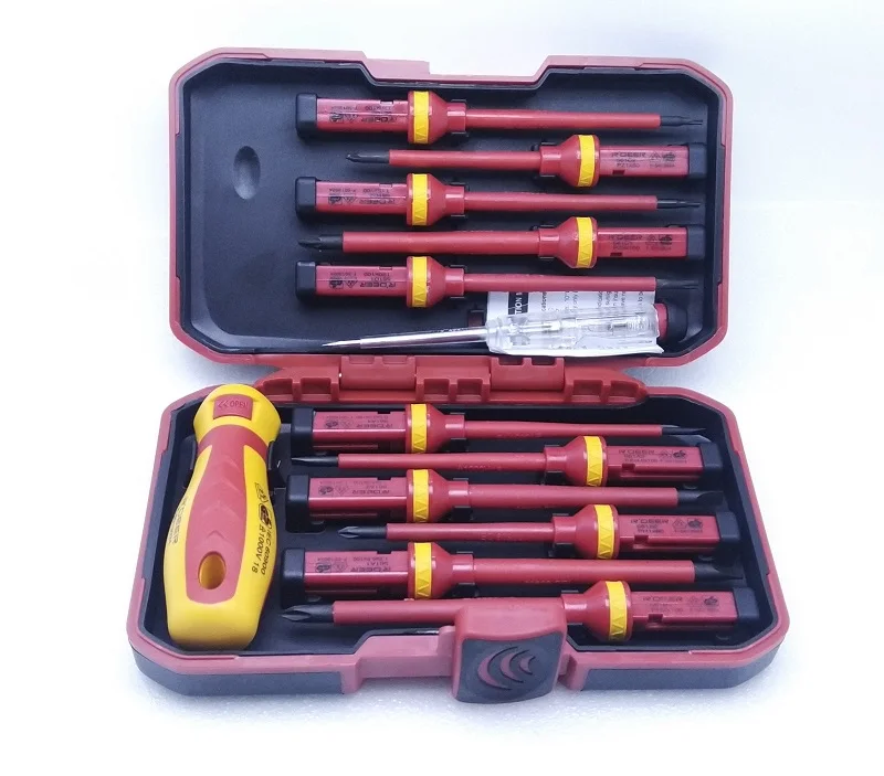 

New 14Pcs VDE Screwdriver Set High Voltage 1000V , Measuring pen Phillips Hand Tools