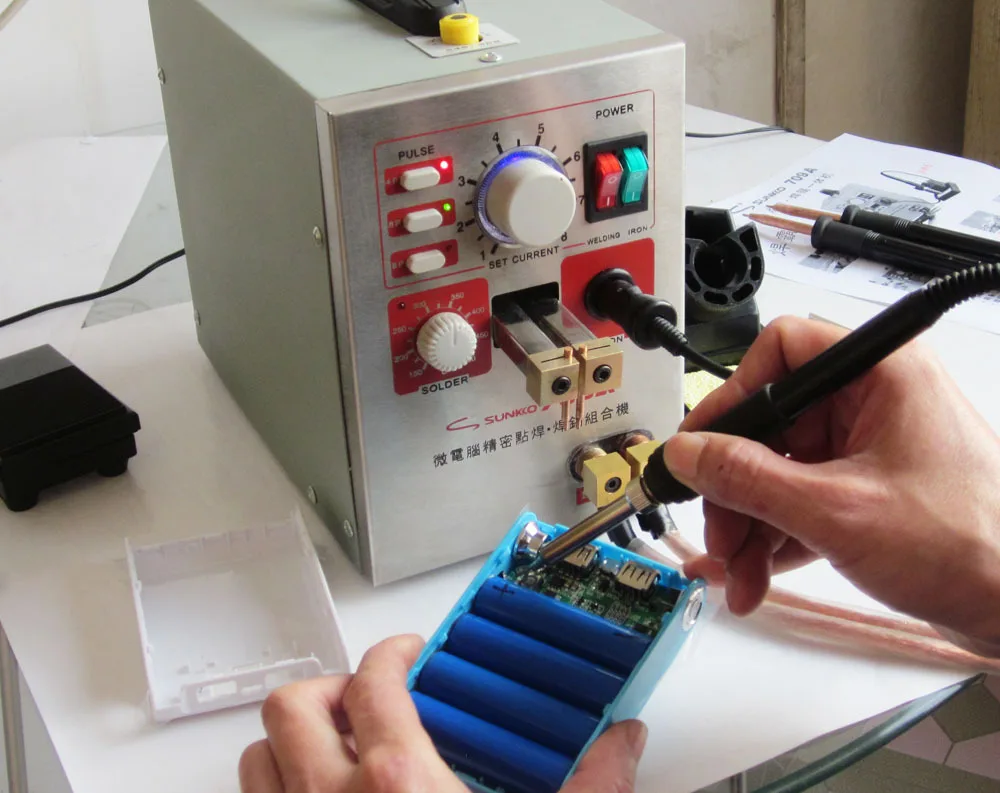 1.5KW High Power Spot Welder & Soldering Station with Universal welding pen +4mm 1KG Nickel sheet
