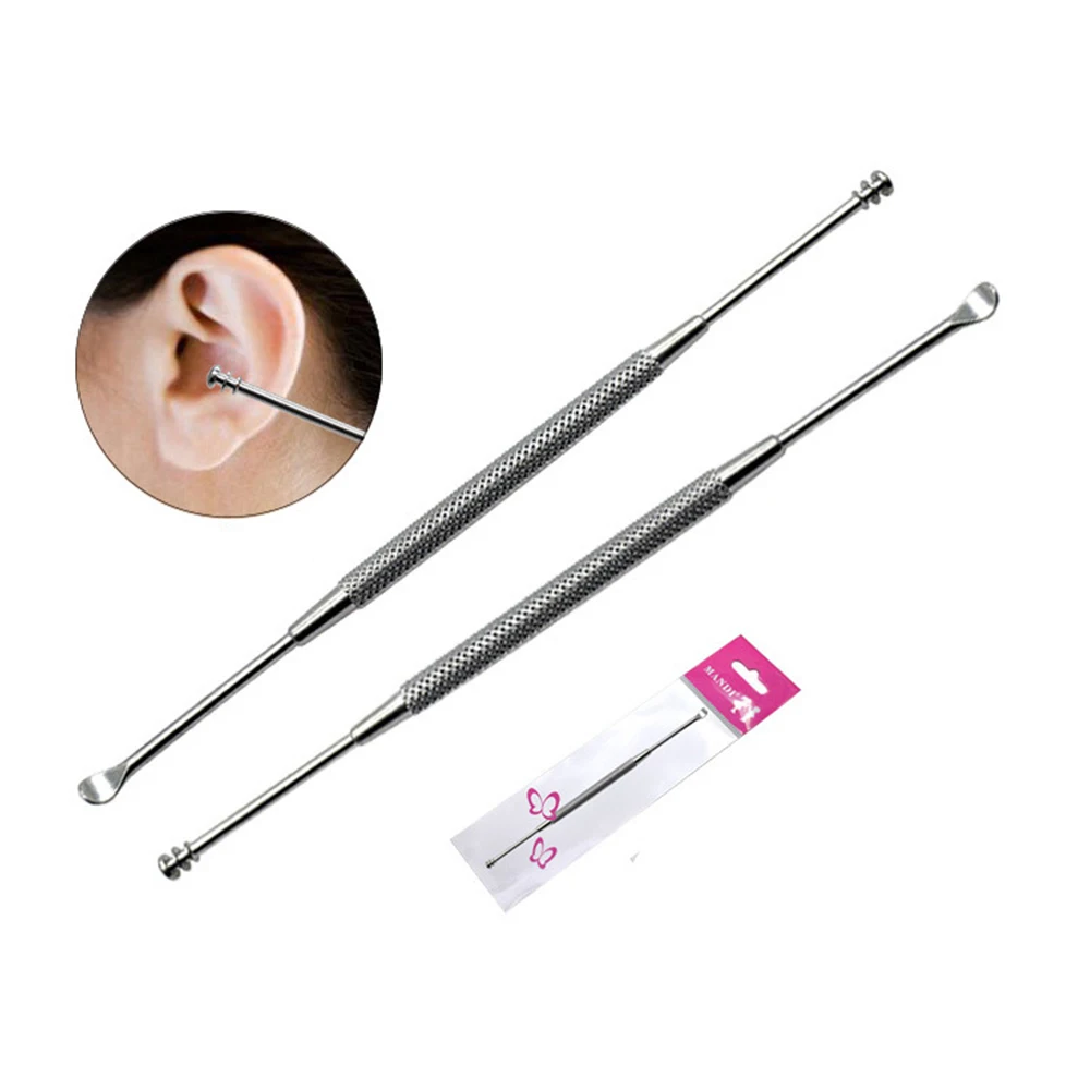 1PC Double-ended Stainless Steel Spiral Ear Pick Spoon Ear Wax Removal Cleaner Ear Tool Multi-function Portable