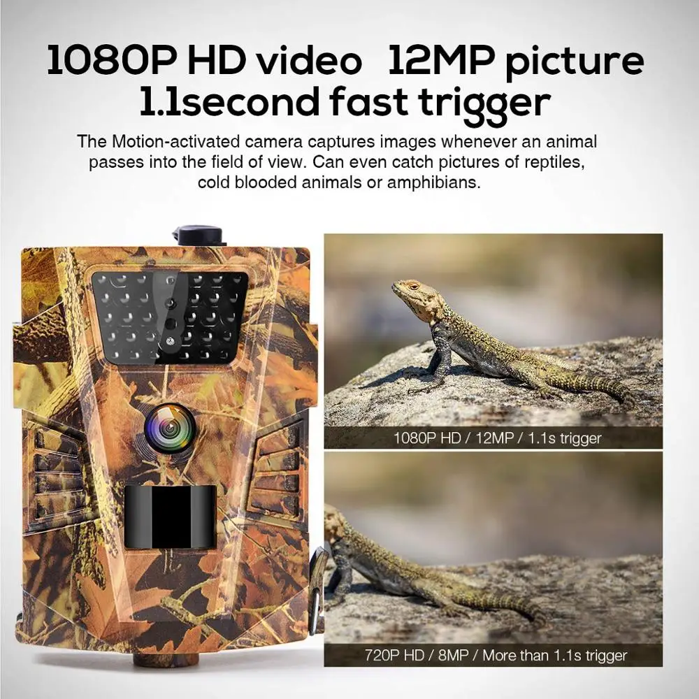 12MP Hunting Trail Camera Wild  Waterproof 850NM  Night Vision Cameras HT001B Photo Traps Tracking Wildlife Surveillance