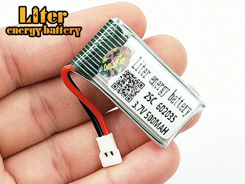 3.7V 500mAh Lipo battery For Hubson X4 H107 MJXRC F47 DiFeida DFD F180 F47 F48 602035 3.7 V 500 mah 25C XH Pluh