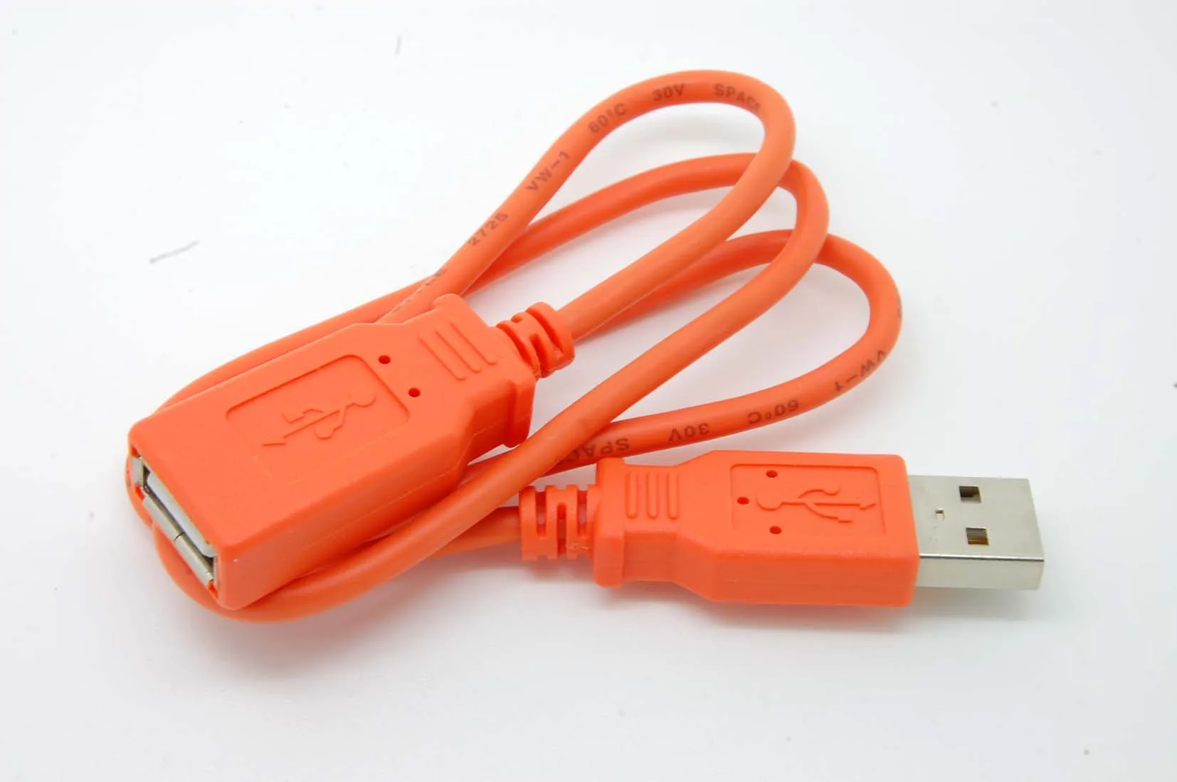 2.5ft USB 2.0 A ذكر إلى أنثى تمديد موسع كابل جديد البرتقال لجميع الهاتف الخليوي آيفون هواوي شاومي lg سامسونج htc zte