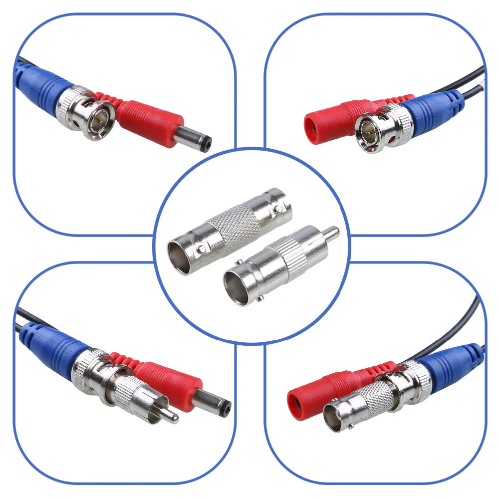 Top 4X100ft 30M Kamera bezpieczeństwa Kabel zasilający wideo Przewód BNC RCA do kamery CCTV i rejestratora w kablach do monitoringu systemu CCTV