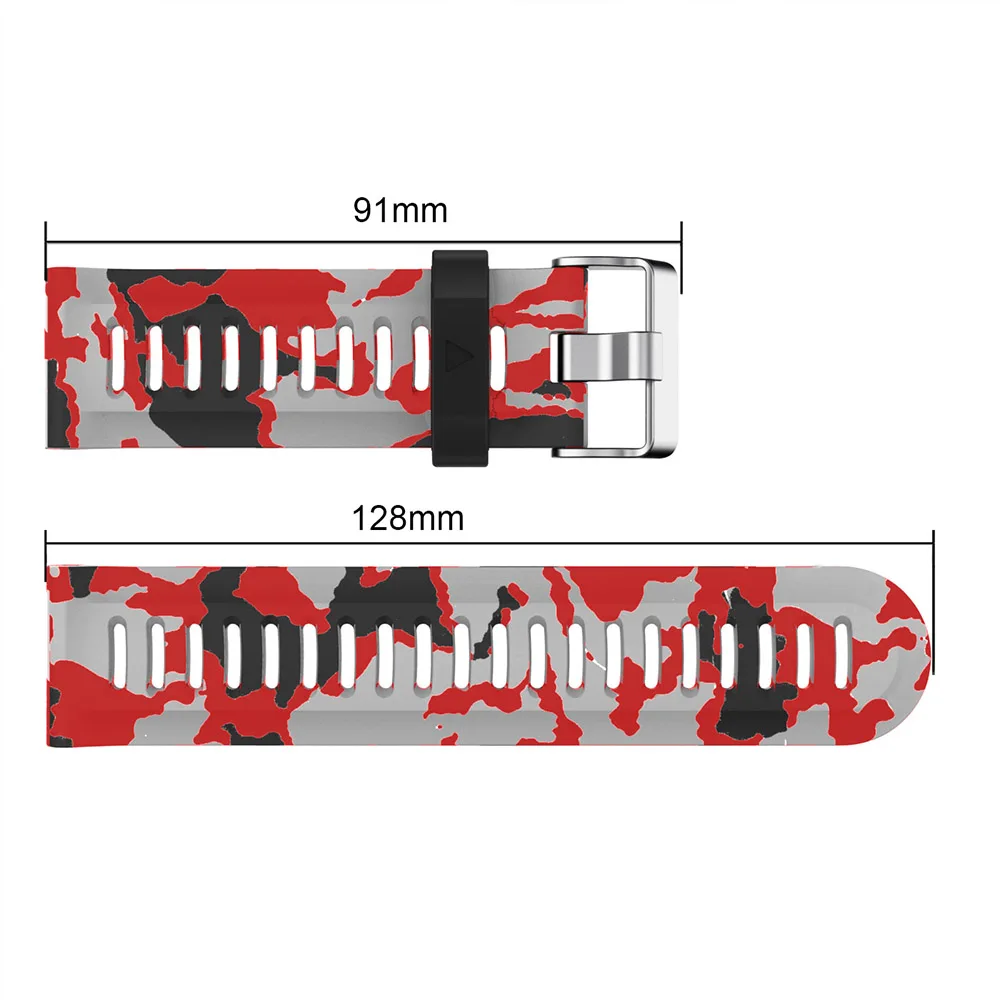 26mm Printed Silicone Strap for Garmin Fenix 3/3 HR Smart Watch Band for Garmin Fenix 5X