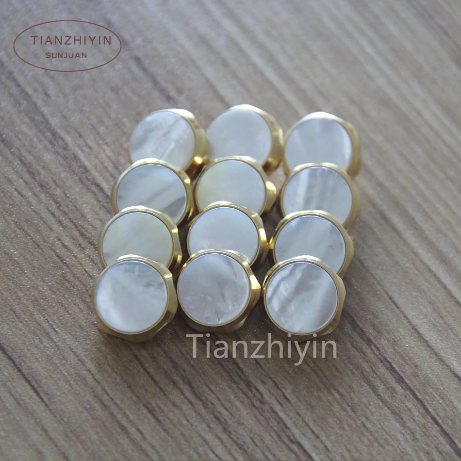 12pcs Gold plated trumpet shell button button