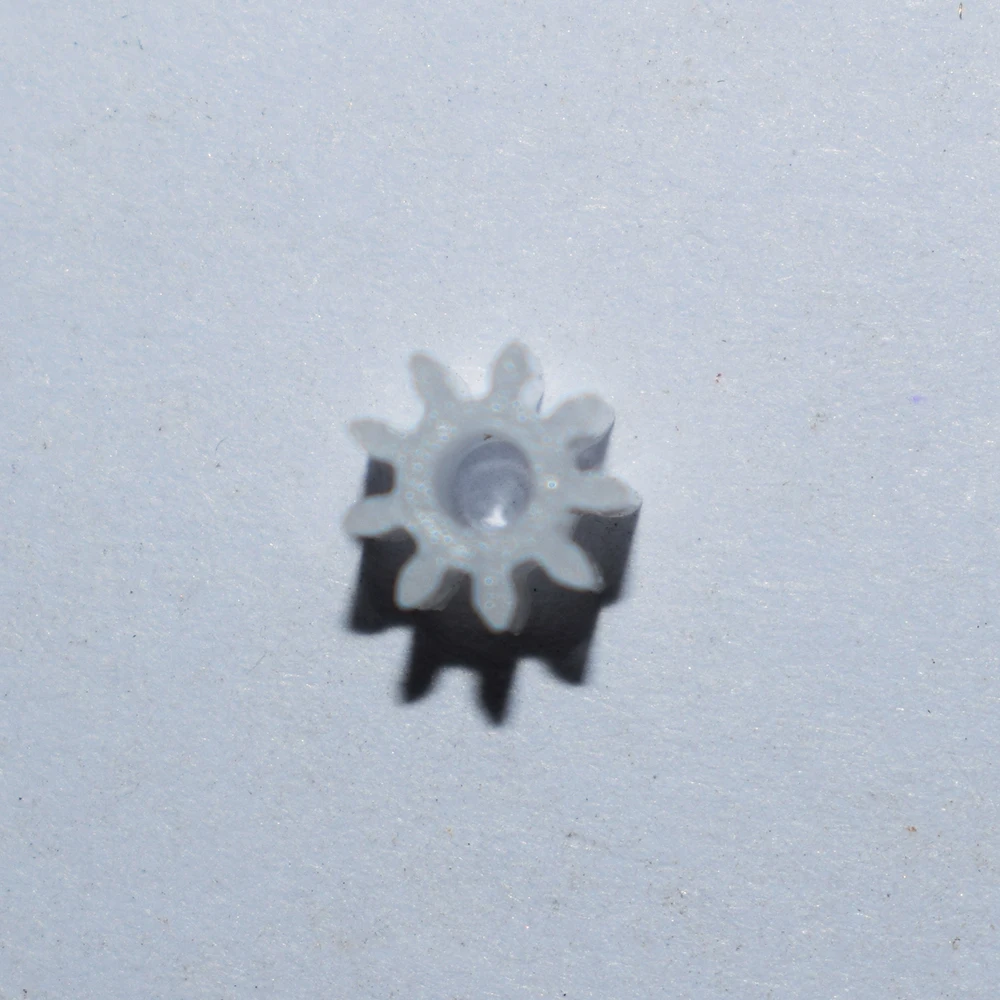 10/100pcs 9T 2mm hole 0.5M plastic motor gear dron rc car plane robot kids toys for boys diy baby accessories montessori GP92A