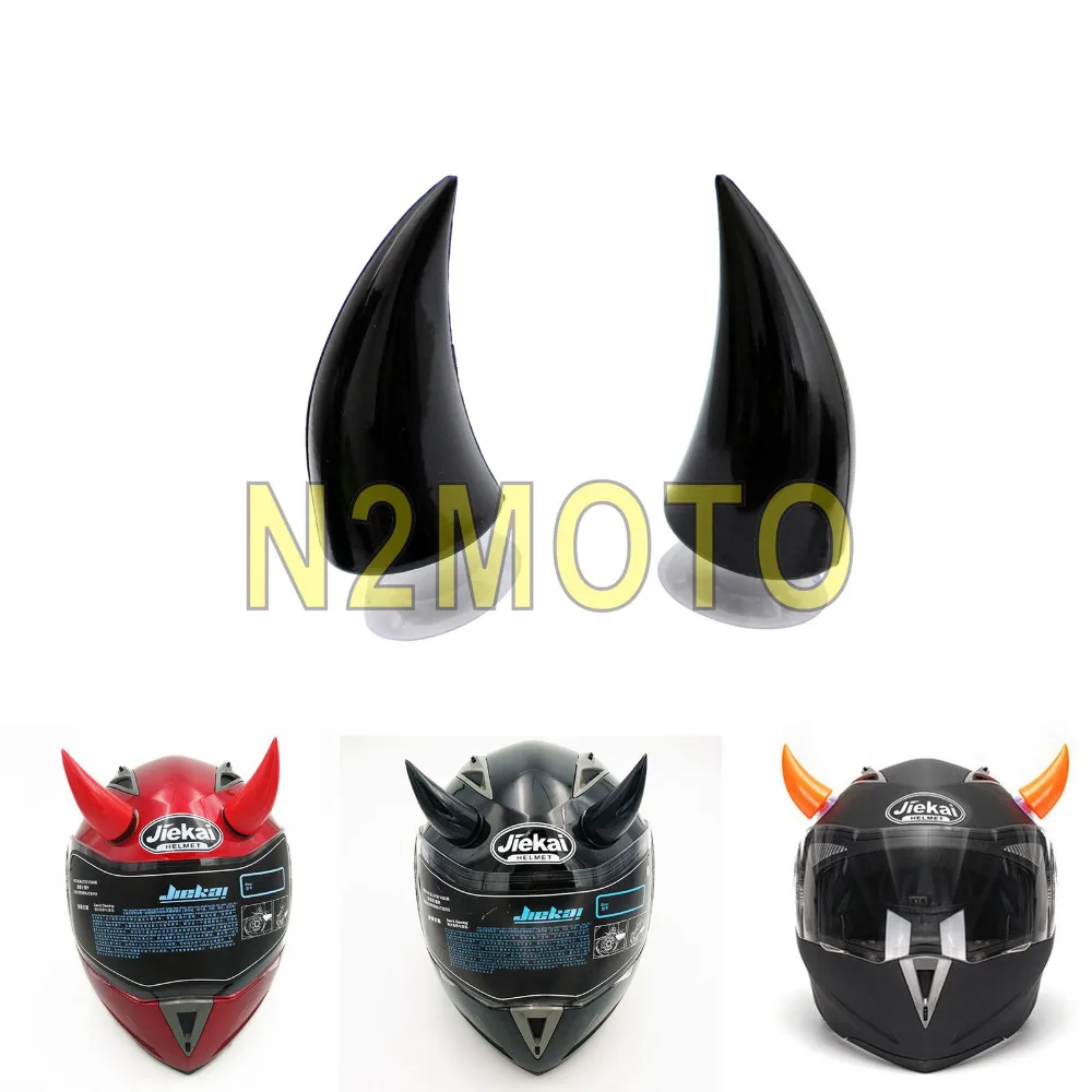 

2x Black Motorcycle Helmet Devil's Horn Capacete Decoration Horns Cool Punk Universal Pink Blue White Color