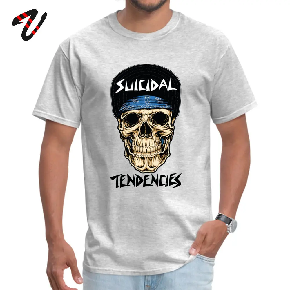 suicidal tendencies skull T-Shirt Normal Sleeve Coupons O-Neck Fabric Tops Shirts Tops & Tees for Men Labor Day