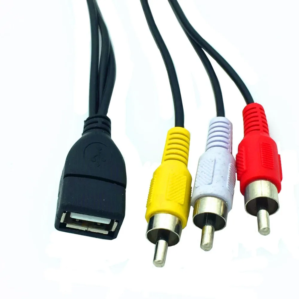 Usb الأنثى إلى 3RCA كابل usb إلى ثلاثة اللوتس av خط USB إلى AV الصوت و الفيديو خط قمة مجموعة مربع خط