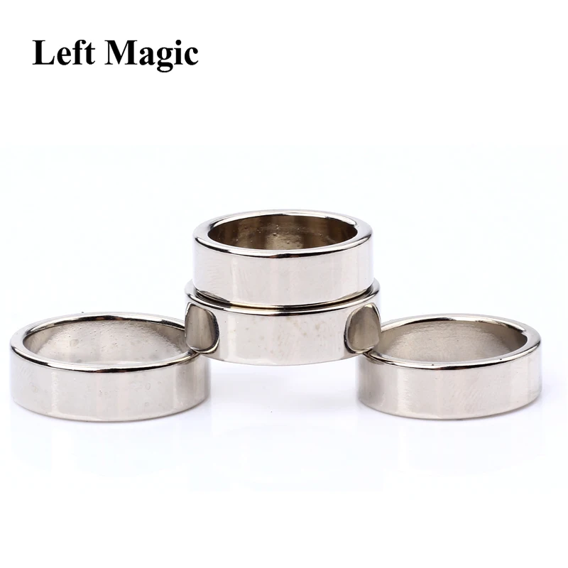 Silver PK Ring Magic Tricks Strong Magnetic Rings 18/19/20/21mm Magnet Coin Finger Decoration Close Up Magic Props Show Tool