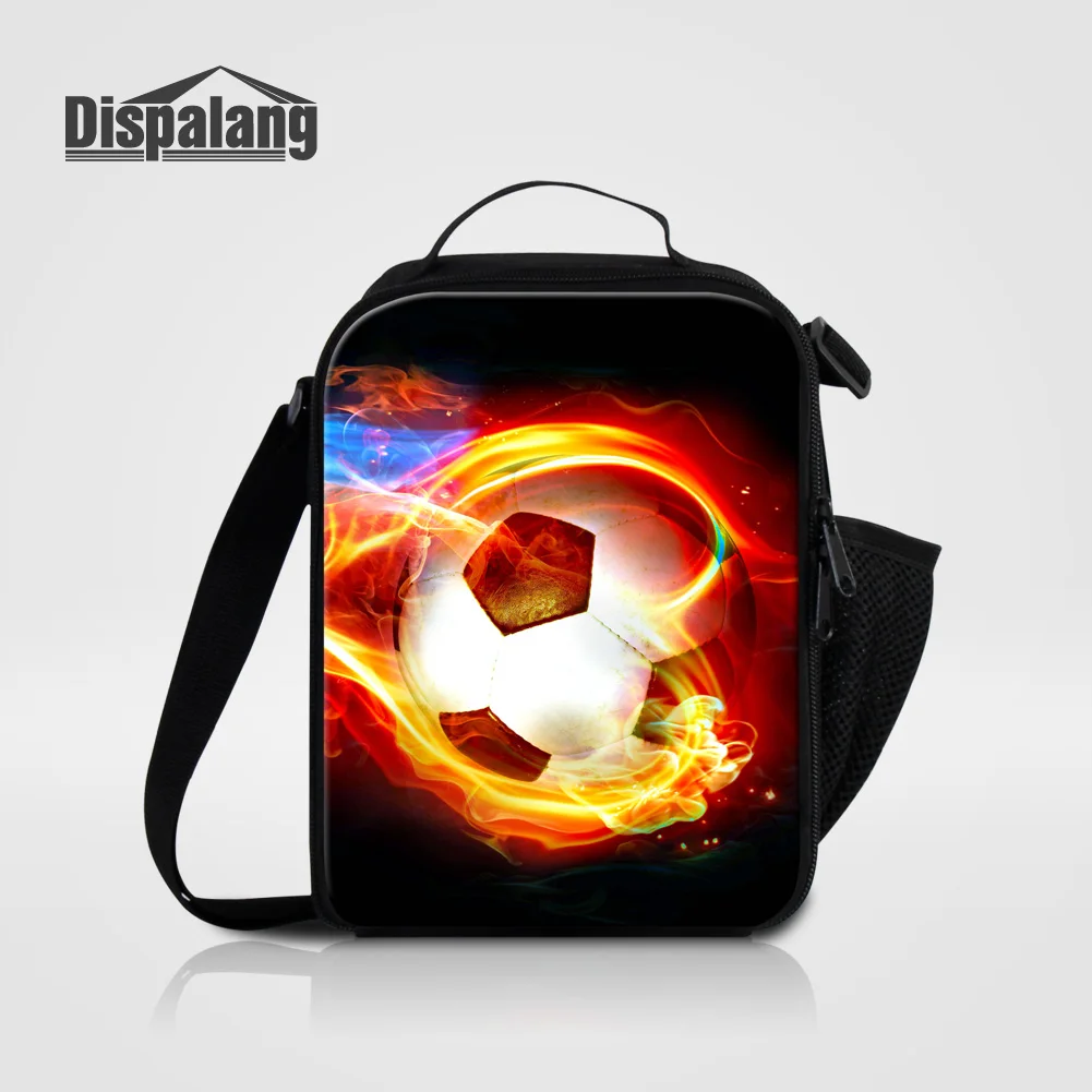 Dispalang Cool Soccers Insulated Lunch Bags For Kids School Thermal Cooler Bag For Teenage Boys Men Food Messenger Lunch Box Bag