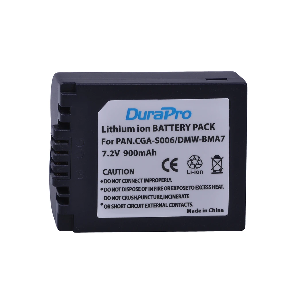 DuraPro 1pc CGA-S006 CGA S006 DMW BMA7 Li-ion Battery + LCD Charger For Panasonic Lumix DMC FZ7 FZ8 FZ18 FZ28 FZ30 FZ35 FZ38