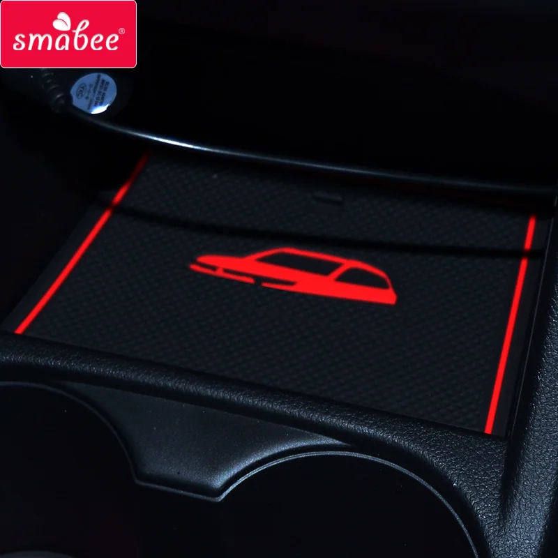 smabee Car Gate Slot Mats For Mitsubishi Outlander 2013 - 2019 3rd Gen Interior Accessories Door Groove Mat Non-Slip Rubber Pad