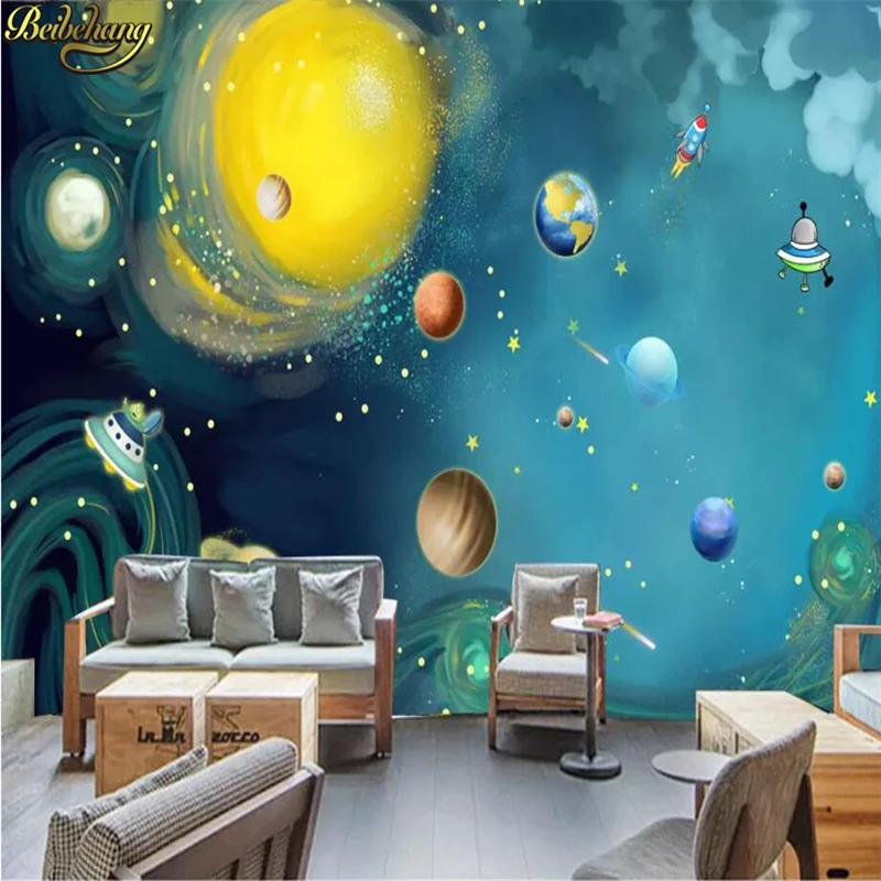 

beibehang Custom 3D Photo Wallpaper for Wall paper Covering Mural Living Room Bedroom Background Space universe Wallpaper roll