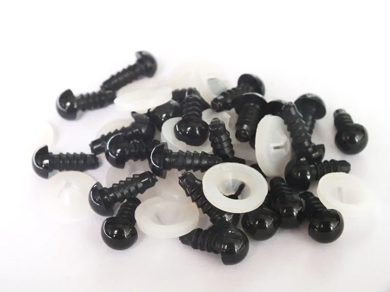 20pcs/40pcs 5-18mm Black Plastic eyes Safety Eyes for Teddy Bear Soft Toy Animal Doll Amigurumi DIY Accessories-Toy eyes