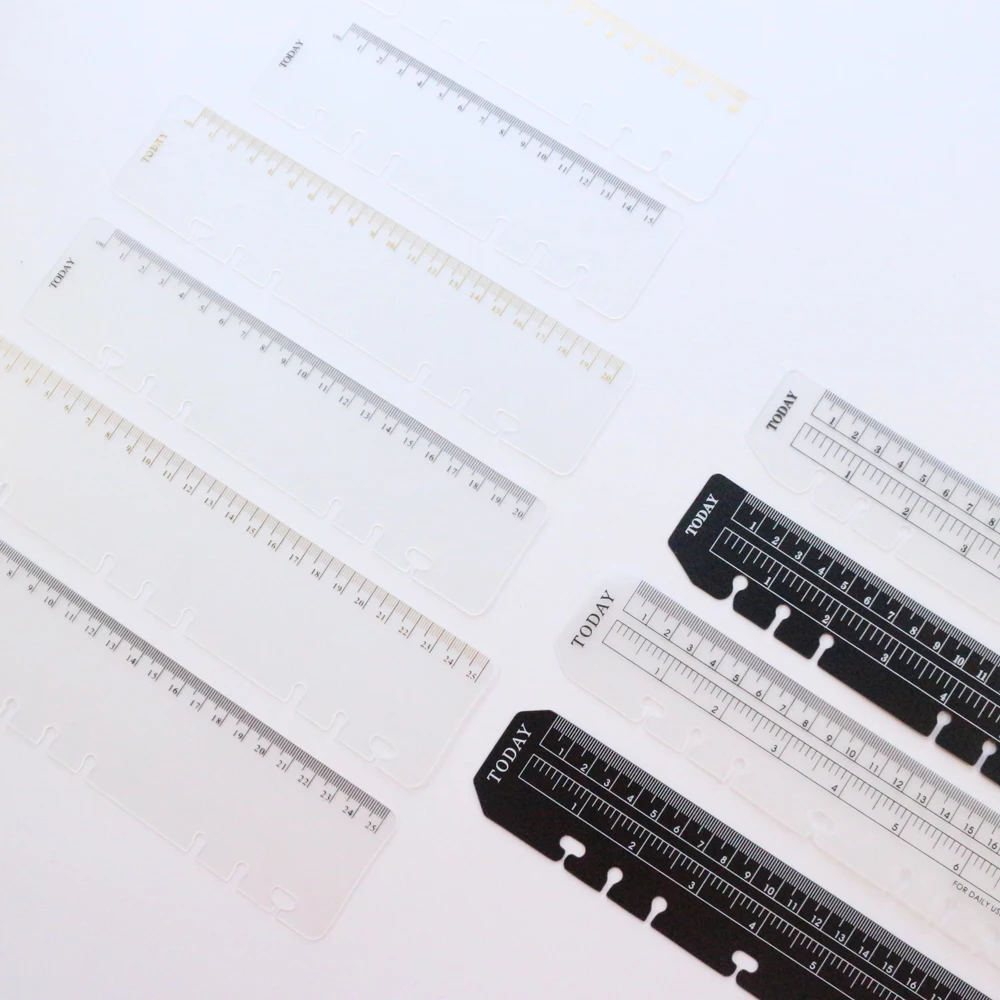 Domikee classic PP 6 holes ruler for binder planner notebooks,fine office school index ruler bookmark notebooks accessories A5A6