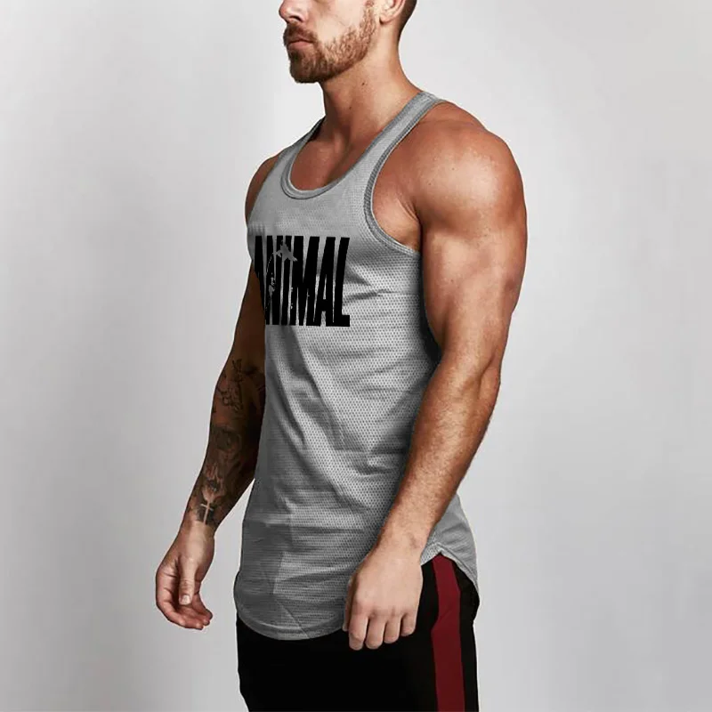 Camiseta de tirantes de Fitness para hombre, ropa de culturismo para gimnasio, Chaleco Ajustado de malla, Tops musculosos, verano, 2023