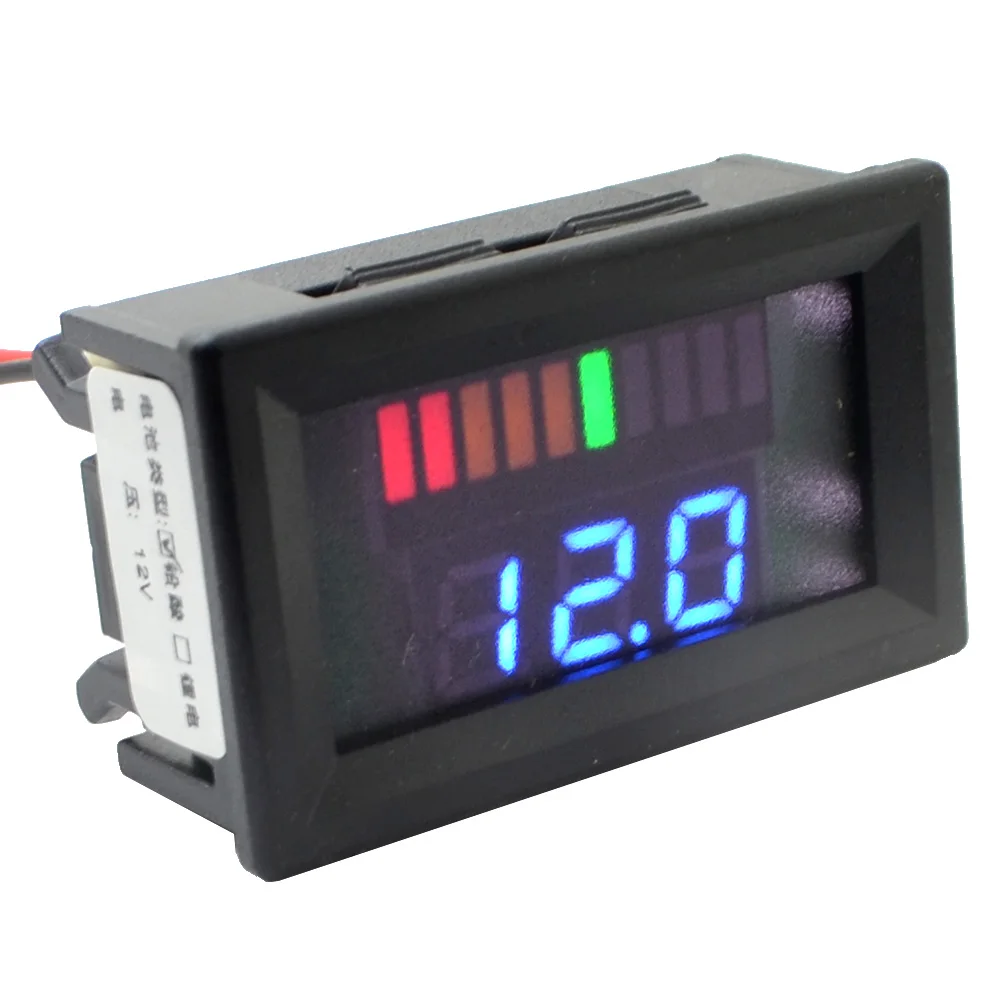 5pcs 12V Acid Lead Battery Capacity Indicator Digital LED Voltmeter Voltage Tester With Dual Display Battery Tester