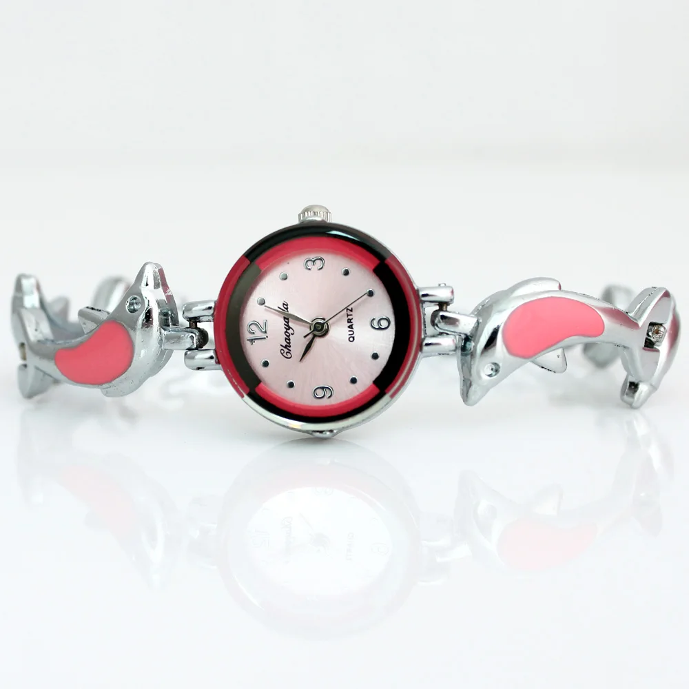 New Fashion Woman girl dolphins style strap orologio da polso al quarzo con cinturino al quarzo