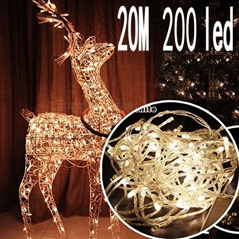 New 20M 200 LED Fairy String Lights Multi-color 220V Waterproof holiday led lighting Christmas/Wedding/Party Decoration Lights