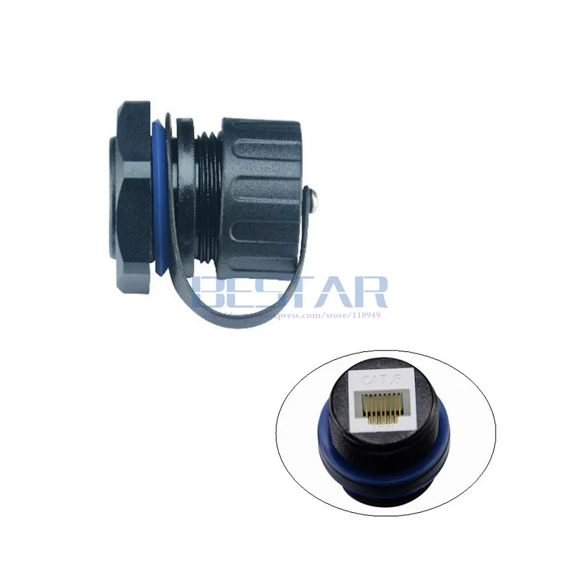 กันน้ำ M25 RJ 45 Connector Socket,ethernet LAN RJ45หญิงกลางแจ้ง AP ไม่มีป้องกันตรงหัวกันน้ำปลั๊กอะแดปเตอร์