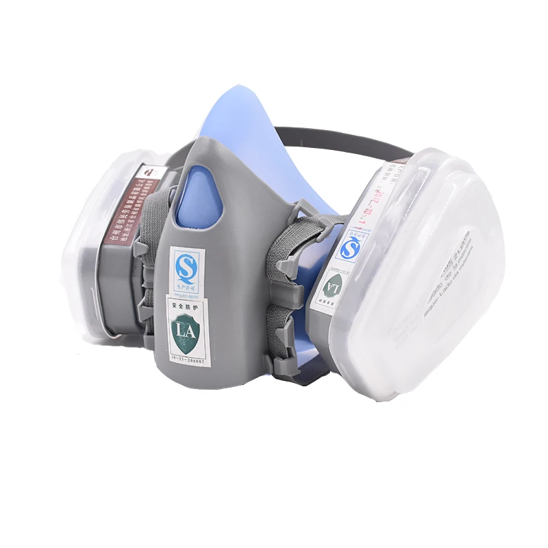 Half Face Gas Mask for Painting Chemical Protective Respirator Silicone Dust Mask Paint Pesticide Chemical Formaldehyde