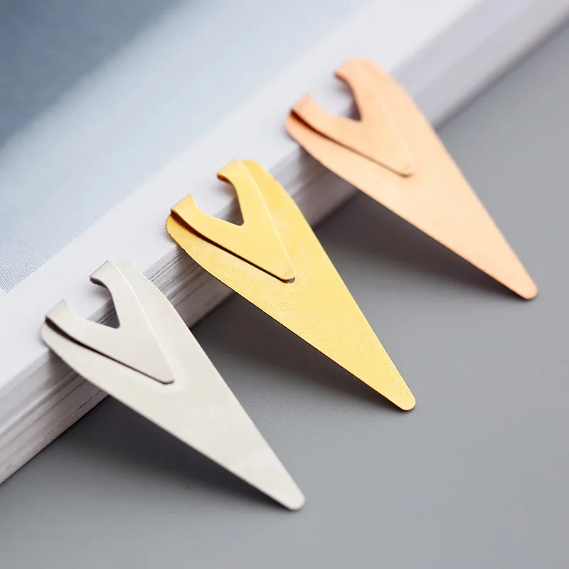 20 pcs/pack Brief Style coloful Metal Paper Clip Bookmark Stationery School Office Supply Escolar Papelaria H0004