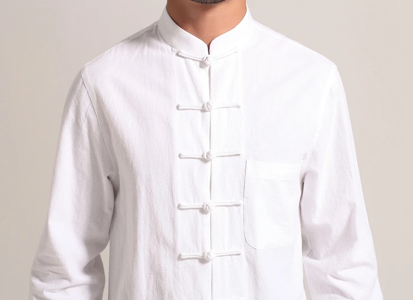 Camisa de manga larga de lino y algodón para hombre, ropa clásica de estilo chino, tallas S, M, L, XL, XXL, XXXL, Mim903