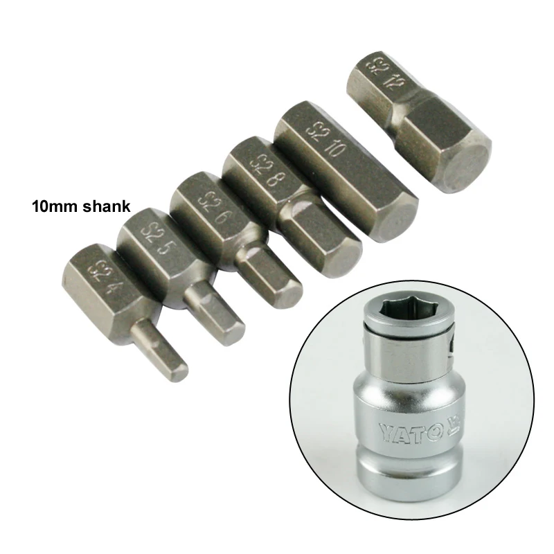 Imagem -03 - Parafusadeira Hexagonal de Impacto para Trabalho Pesado em 30 mm de Comprimento 10 mm Conjunto com Adaptador para Soquete de Drive de Polegadas h4 h5 h6 h8 H10 H12
