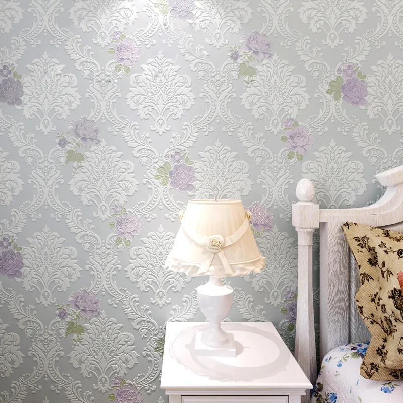 beibehang pastoral non woven relief papel de parede 3D mural wallpaper roll wallcovering wall paper roll floral papel de parede
