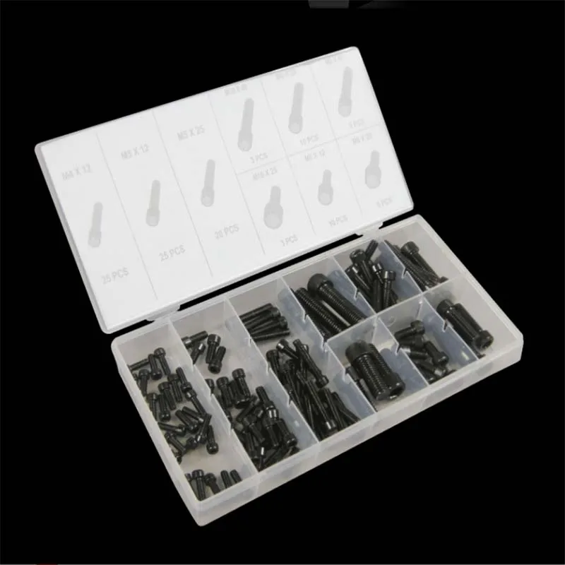 

Free shipping!106pcs Hardware Hex Bolt Black Finish with a Box