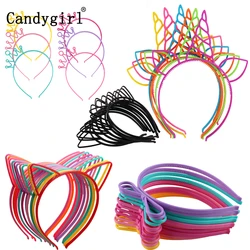 Orelhas de gato para meninas Headbands Crown Tiara Princess With Plastic Animal hair Band Butterfly Bow Hoop Accessories boho headwear girl