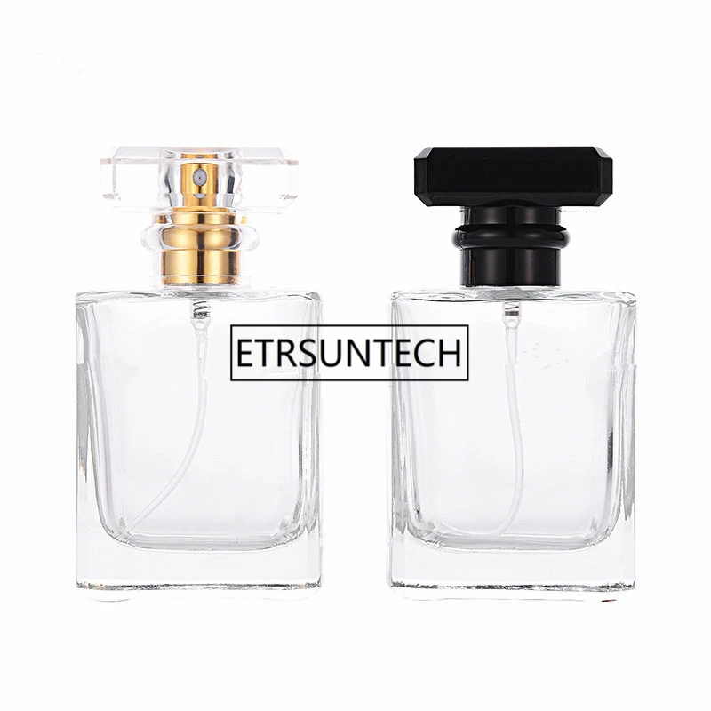 

50ml Transparent Flat Square High-grade Perfume Bottle Glass Empty Bottle Spray Bottle Cosmetic Bottle F1609