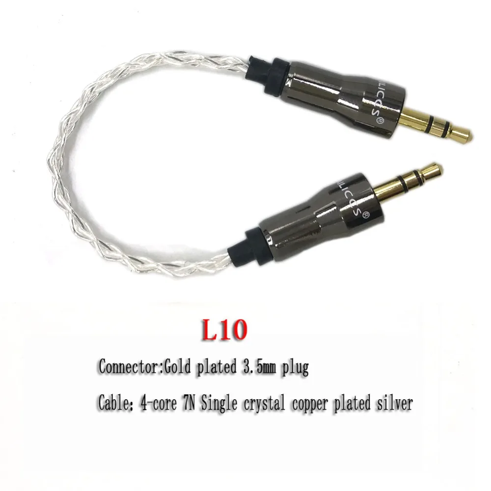 Haldane 10 cm da 3,5 mm a 3,5 mm 4 core 7N OCC Placcato argento 3,5 mm Stereo Audio Hifi Audio Cavo AUX per auto