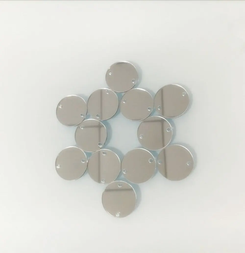 30pcs Round Silver Mirror Sew on Rhinestones, Flatback Silver Acrylic Sew-on Stone for Dress Garment Decortaion, 25mm