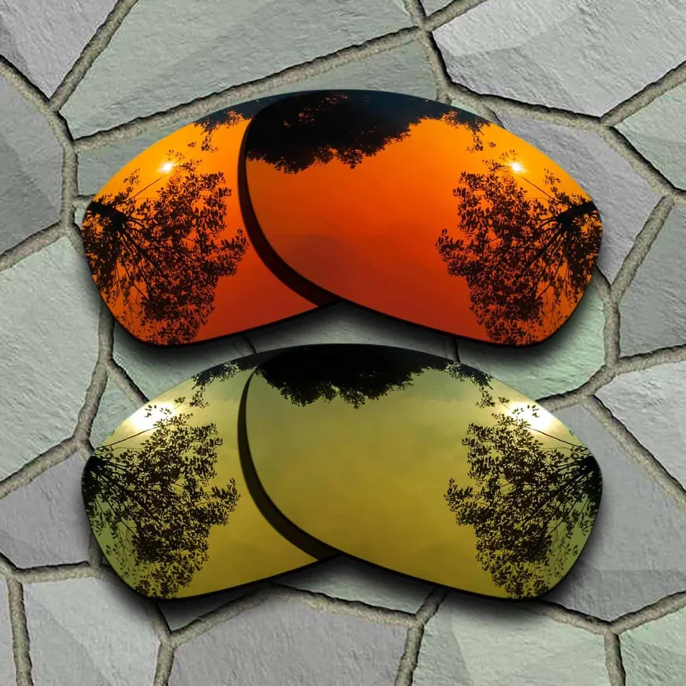 Red Orange&Yellow Golden Sunglasses Polarized Replacement Lenses for Oakley Pit Bull